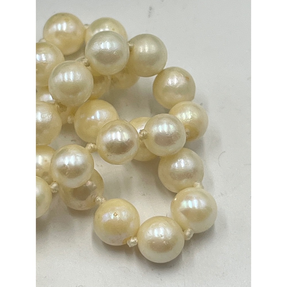 Vintage Cultured Akoya Pearl
Necklace‎ 18" Length 14K
Filigree Clasp 5mm Knotted - Picture 15 of 16